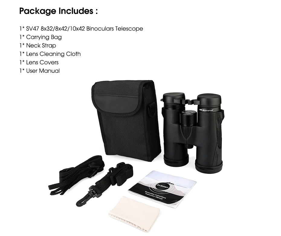 SVBONY | SV47 Binoculars 8x32/8x42/10x42 IPX7